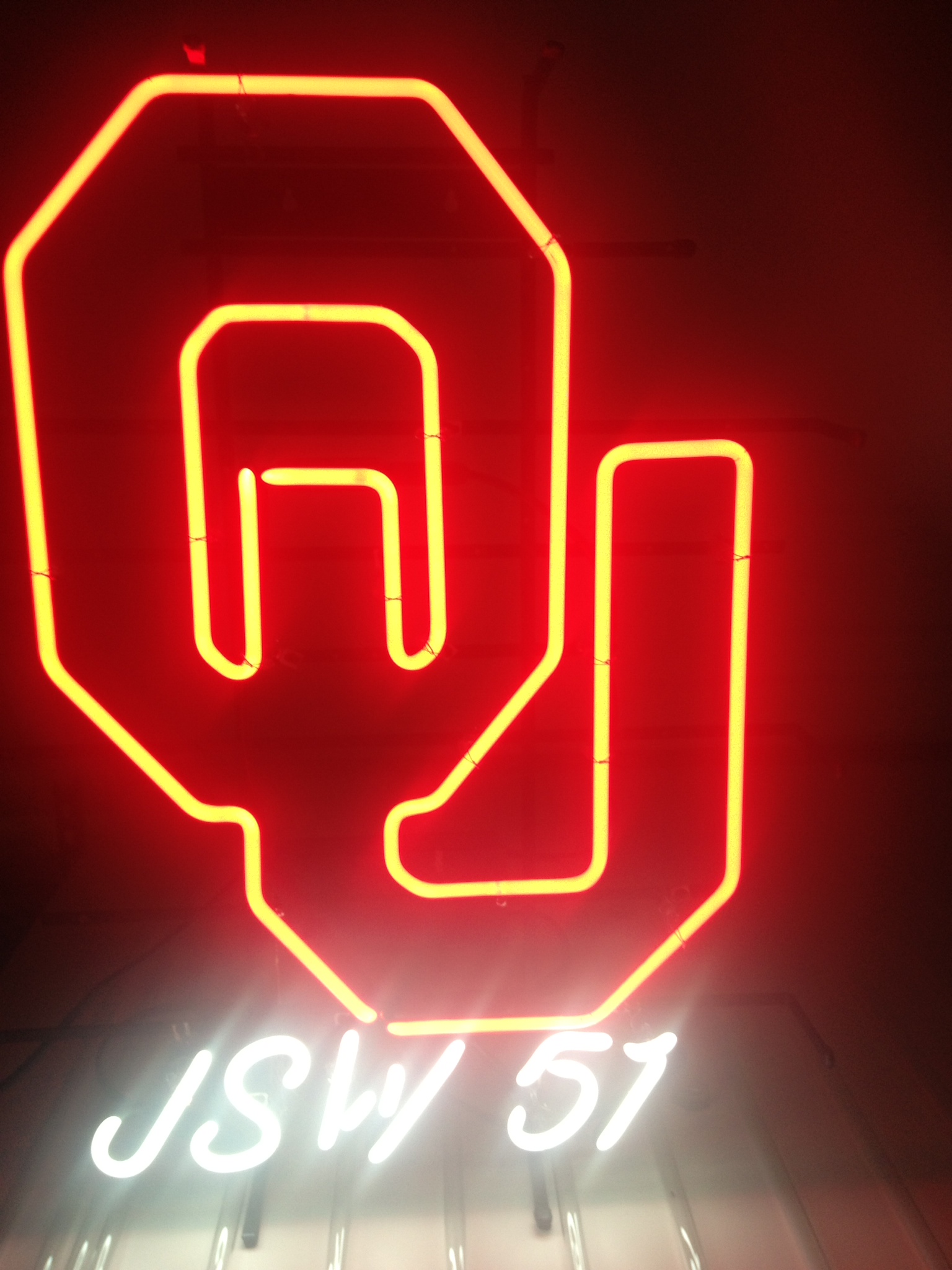 Clear Red Neon Glass Sign